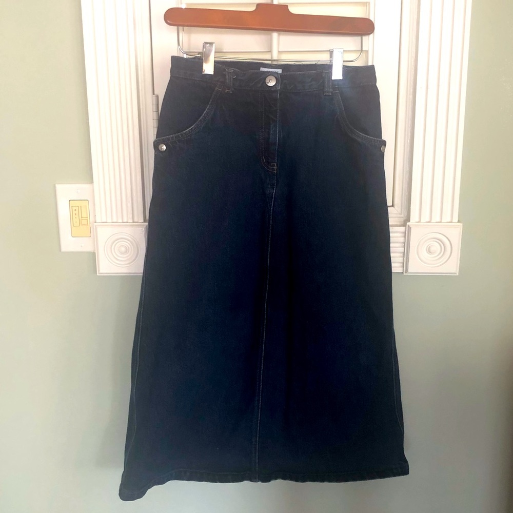 Armani Junior Blue Denim Jean Long Skirt Size 38